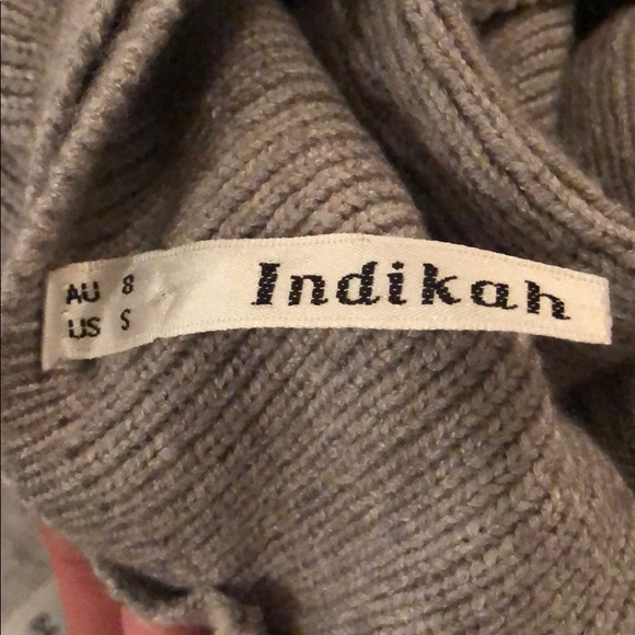 Grey sweater midi dress with side slits. NWOT - Picture 7 of 8